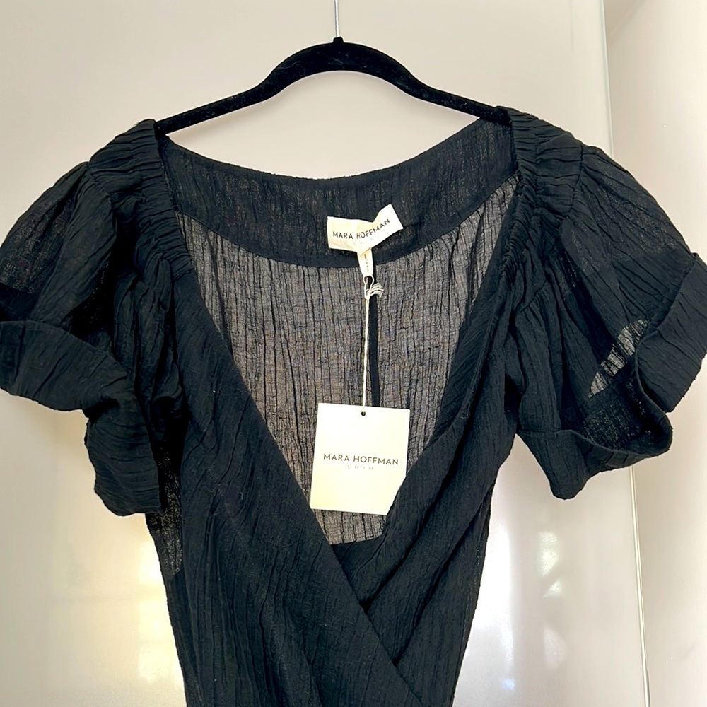 Mara Hoffman Adelina Wrap Cover Up. Black. M. NWT.